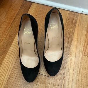 Christian Louboutin Black Suede Heels